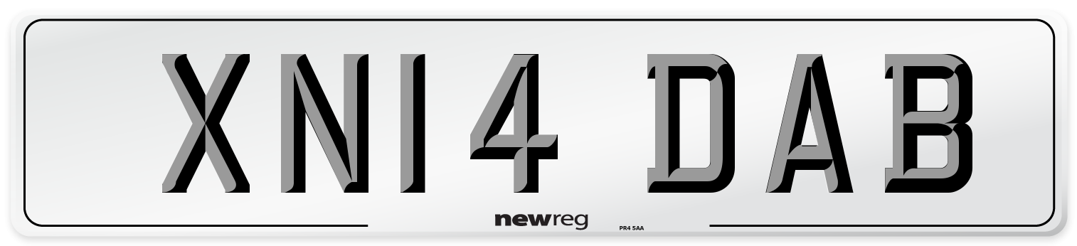 XN14 DAB Number Plate from New Reg